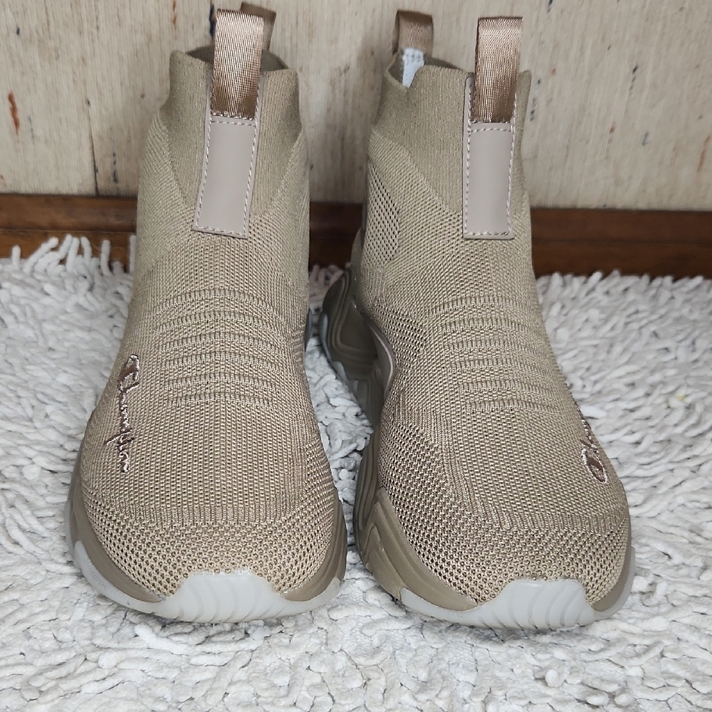 Champion Beige Knit Slip-On Sneakers